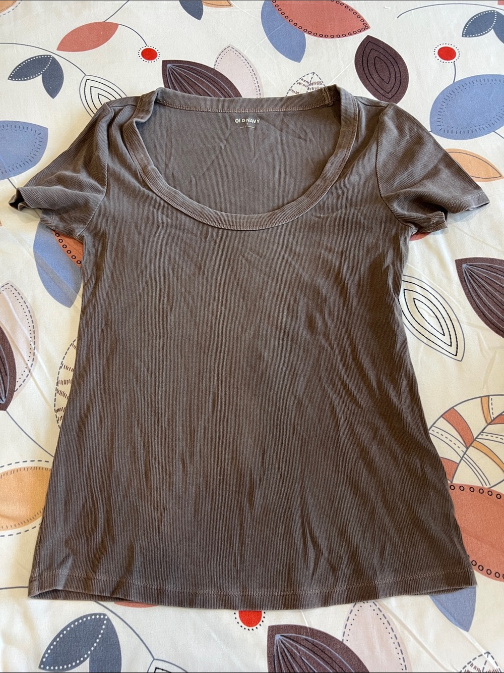 Old Navy Brown Scoop Neck Short Sleeve Tee